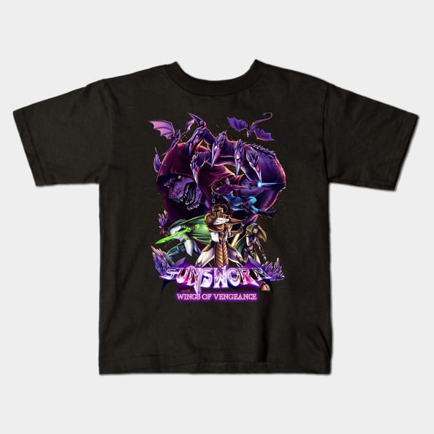 Sunsworn: Wings of Vengeance Kids T-Shirt by Red Gaze Studios